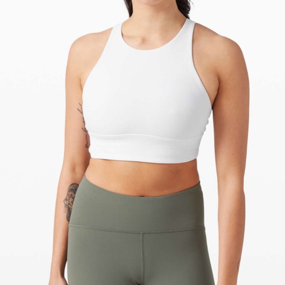 Lululemon Energy Bra High Neck Longline/ White/ Medium Support